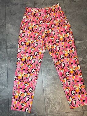 Zara Pink, Yellow & Black Retro Swirl Skirt